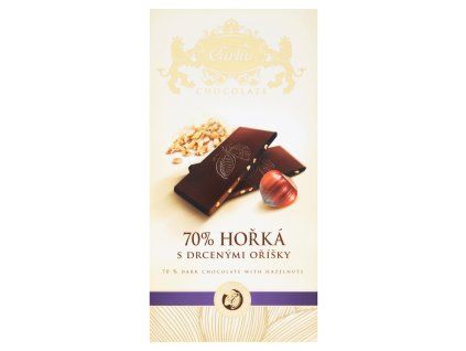 Hořká 70% čokoláda 80g s lískov oříšky