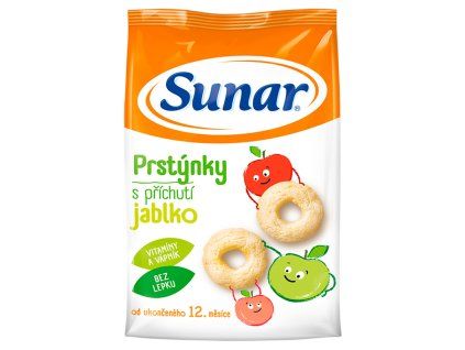 Sunar kroužky 50g jablečná příchuť 12m+