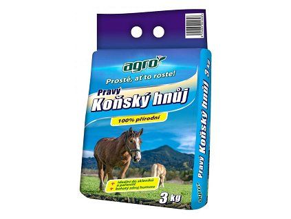 AGRO pravý koňský hnůj 3kg granul