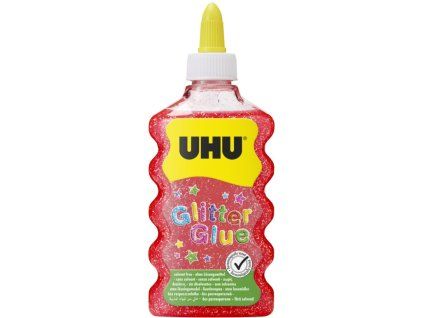 UHU Glitter Glue Red Maxi - třpytkové lepidlo pro dekorace 185 g / 177 ml
