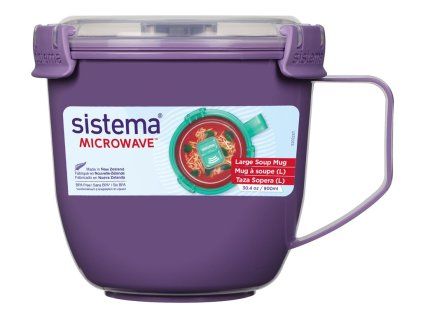Sistema Hrnek na polévku a dušené pokrmy Microwave Large Soup Mug 900 ml 900 ml, fialová