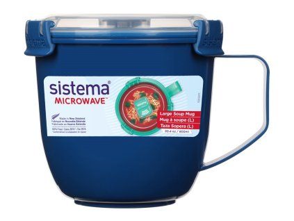 Sistema Hrnek na polévku a dušené pokrmy Microwave Large Soup Mug 900 ml 900 ml, modrá