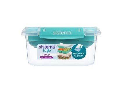Sistema Dělený vodotěsný box na jídlo To Go STAX, 1,15 l, zelená