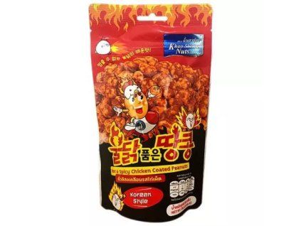 KHAO SHONG korean hot & spicy chicken coated peanuts pouch 80g