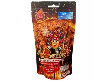 KHAO SHONG spicy korean bbq coated peanuts pouch 80g
