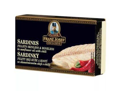 FJK sardinky filety ve slunečnicovém oleji s chilli 90g