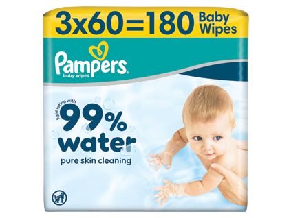 Pampers wipes (3x60/fol) Aqua zero plast