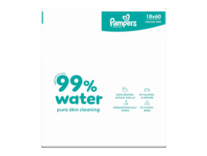 Pampers wipes (18x60/fol)Aqua zero plast