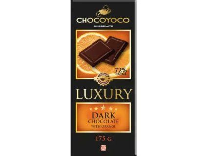 Chocoyoco luxury hořká čokoláda 72% s pomerančem 175g