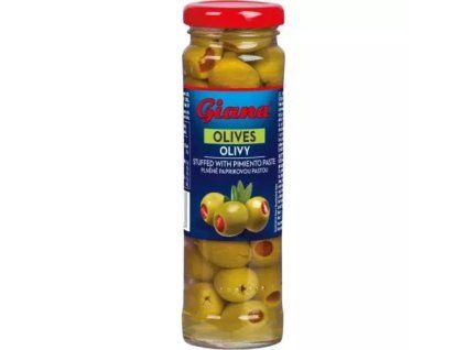 Giana olivy zelené plněné paprikovou pastou 140g sklo
