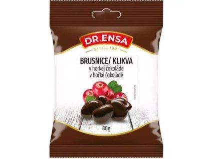 Dr.Ensa brusinky v hořké čokoládě 80g