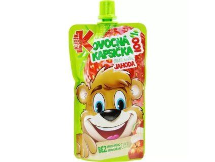 Kubík 100% ovocná kapsička jahoda jablko banán mrkev 100g