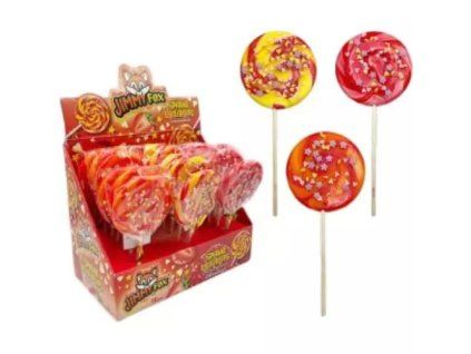 JimmyFox lízátko spiral strawberry with sprinkles /18/ 50g
