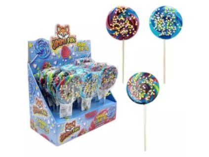 JimmyFox lízátko spiral raspberry with sprinkles /18/ 50g