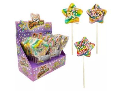 JimmyFox lízátko star tutti frutti with sprinkles /18/ 50g