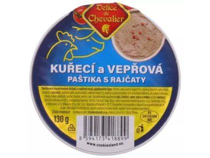 Delice de Chevalier paštika kuřecí a vepřová s rajčaty 130g