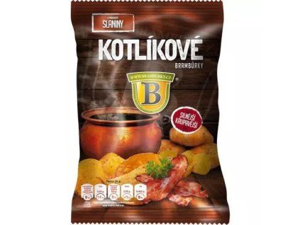 Kotlíkové brambůrky s příchutí slaniny 120g