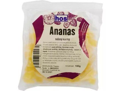 HOS ananas sušený kostky 100g