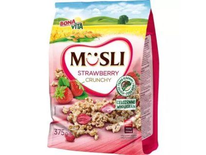 BonaVita Crunchy zapékané mysli jahoda 375g