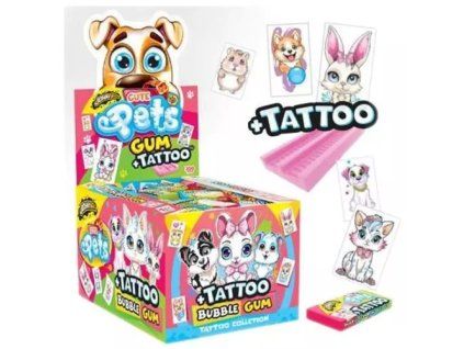 JohnyBee žvýkačky 200ks cute pets tattoo /12/ 1kg