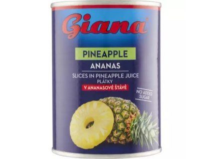 Giana ananas plátky v ananasové šťávě 580ML