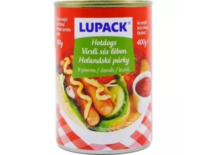 Lupack párky lahůdkové v plechu 400g/184g