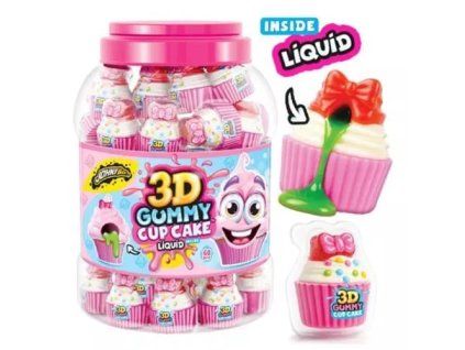 JohnyBee želé dóza @60ks 3d gummy cupcake /6/ 1080g