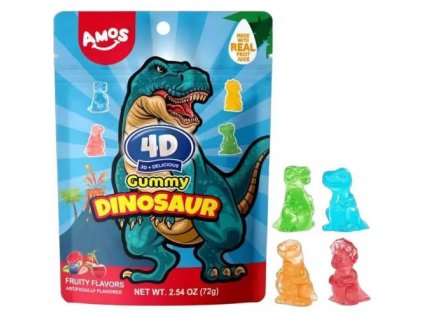AMOS 4D Gummy Dinosaur Fruity 65g CN